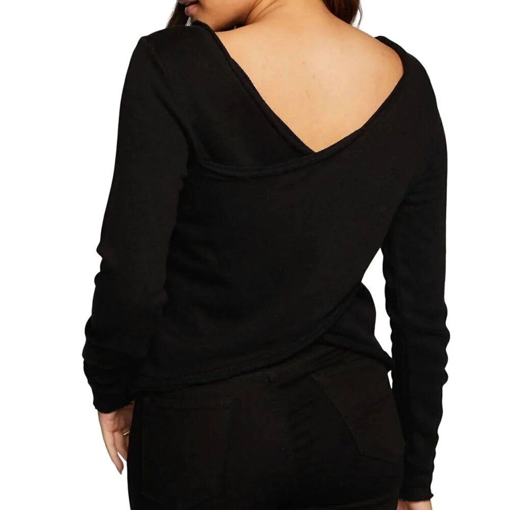 Chaser french terry top long sleeve crossback pullover sweatshirt size Medium